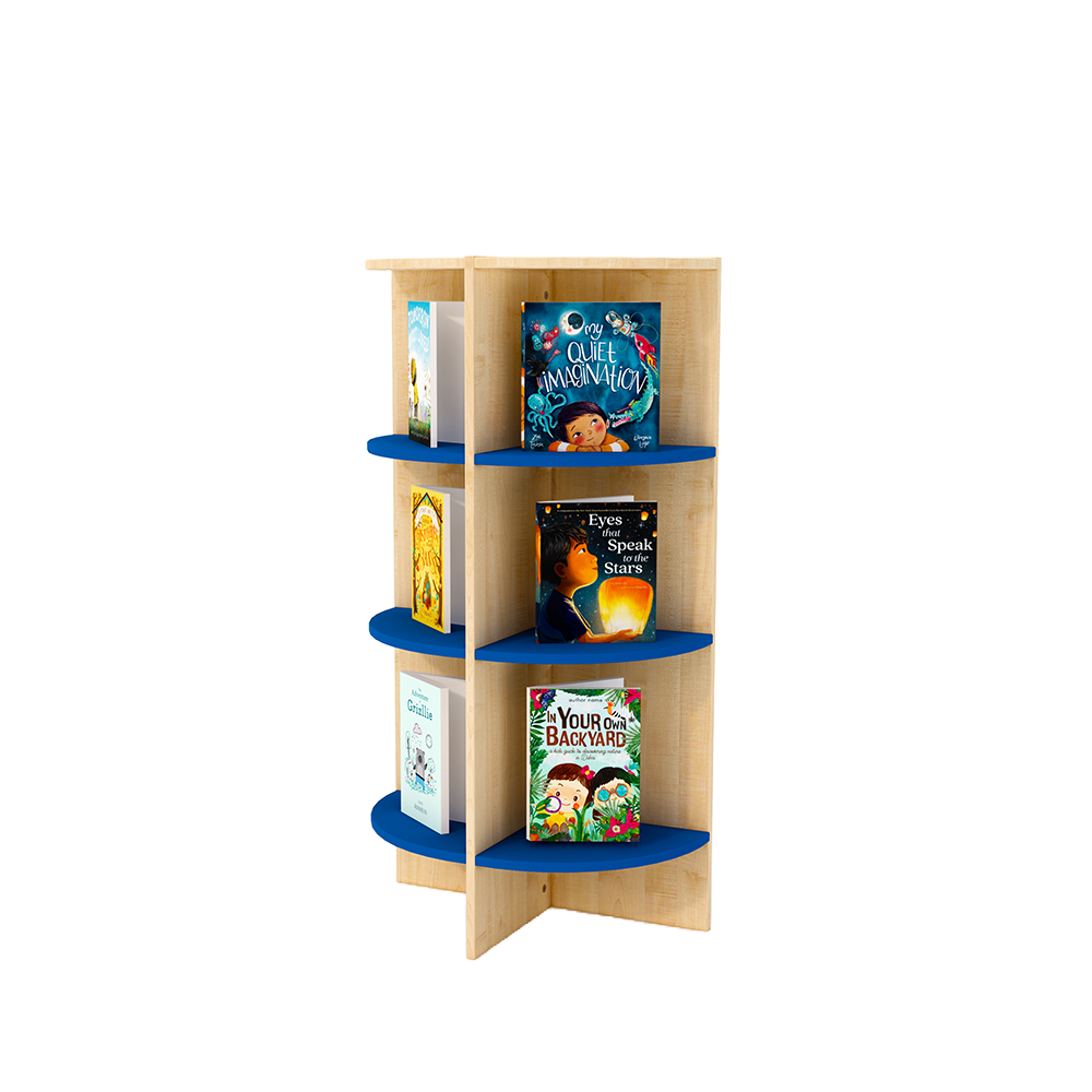 Single unit of library bookshelves for schools 