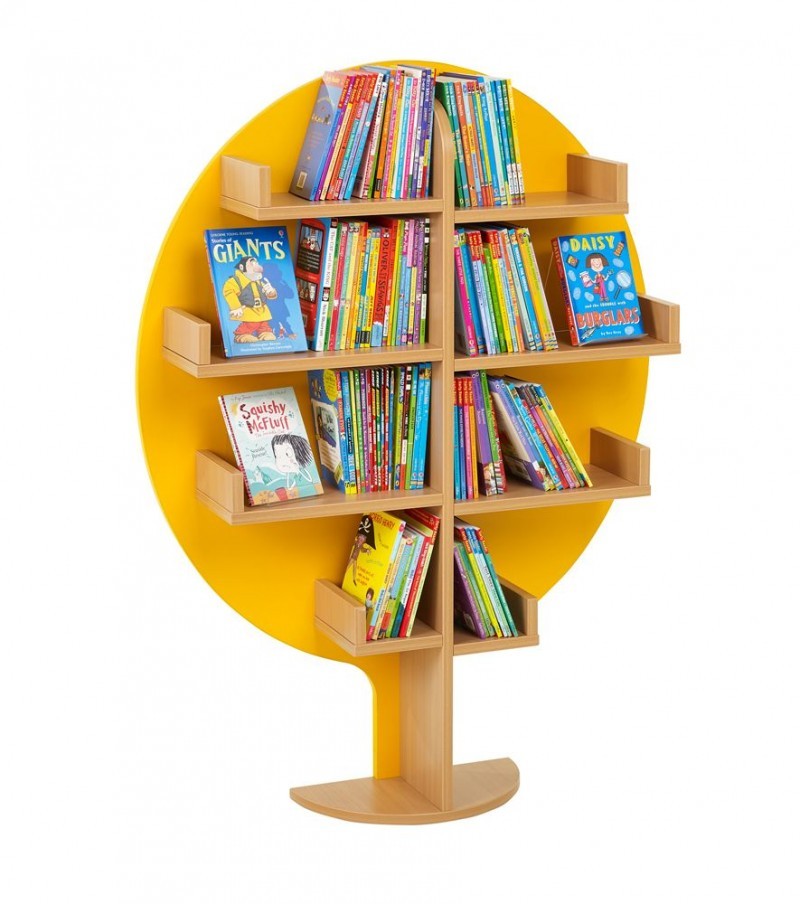 Bookshelves for a library in tree shapes for sensory