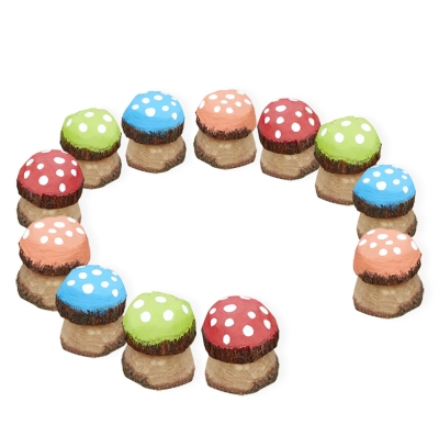 Medium painted mushrooms (pack of 12)